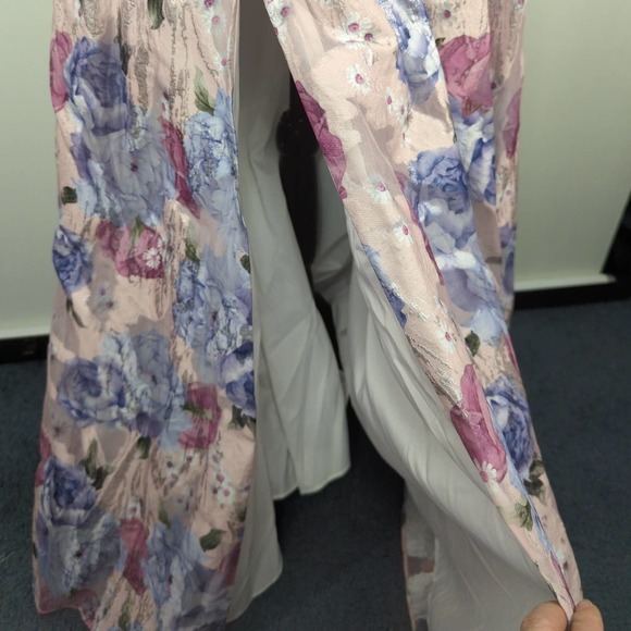 Aidan Mattox‎ Floral Print Crepe One-Shoulder Ball Gown Dress - Picture 10 of 14